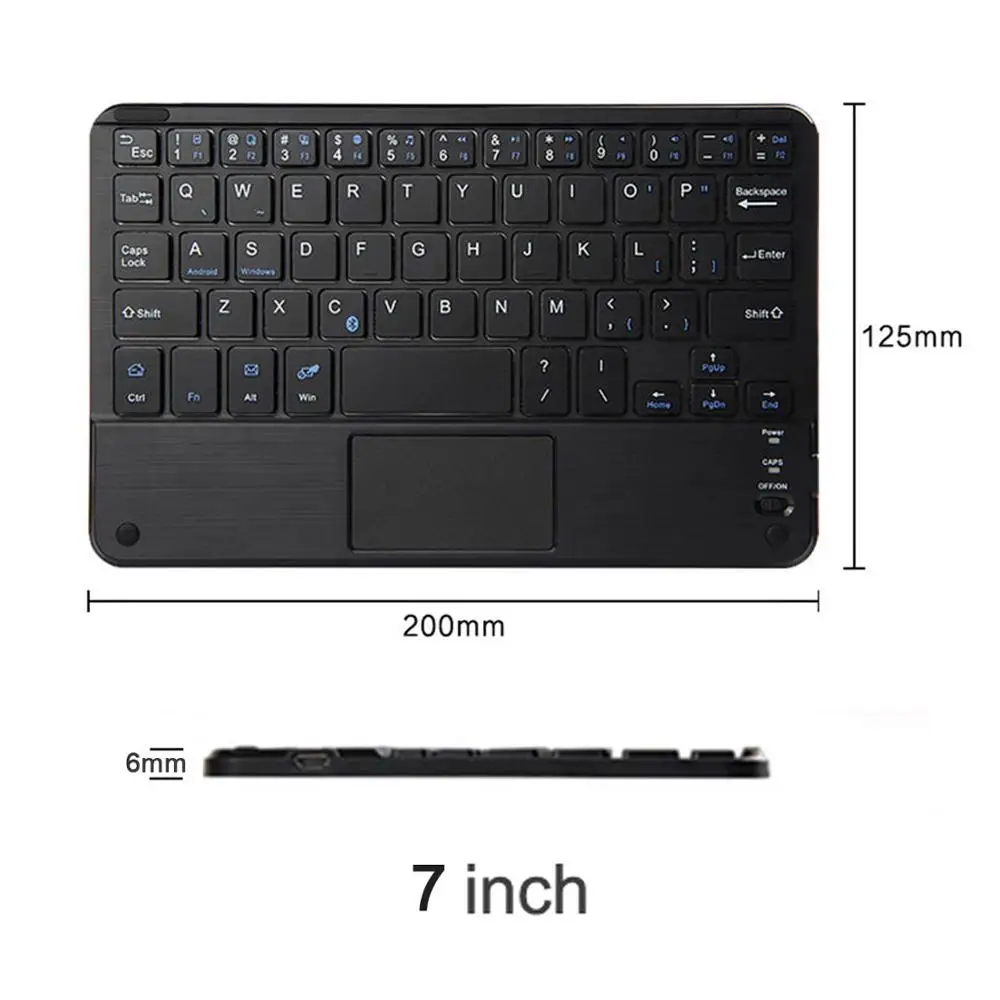 7 inch with Touchpad Сенсорная Беспроводная Bluetooth клавиатура для Android планшетного ПК ноутбука Универсальная Портативная Мини Беспроводная Bluetooth клавиатура с тачпадом - Цвет: 7 inch with Touchpad