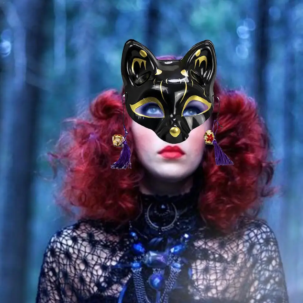 Маска для Хэллоуина японская маска с ручной росписью полулицевая из ПВХ