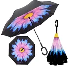 Зонт обратный перевернутый с защитой от УФ-лучей, мужские зонты с ручкой C, ветрозащитный женский зонтик от солнца и дождя