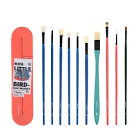 miya himi portable10pcs artists paint brushes set with absobent cloth for acrylic oil watercolor face body gouache painting