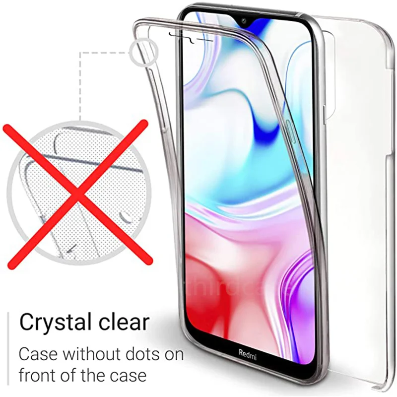 Двойной противоударный силиконовый чехол для Redmi Note 8 Pro 2021 Xiaomi 8A 360 корпус с полным