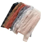 Женские кружевные блузки с цветочной вышивкой, летние женские топы, сексуальные сетчатые блузки, прозрачная элегантная Прозрачная черная рубашка, сексуальная