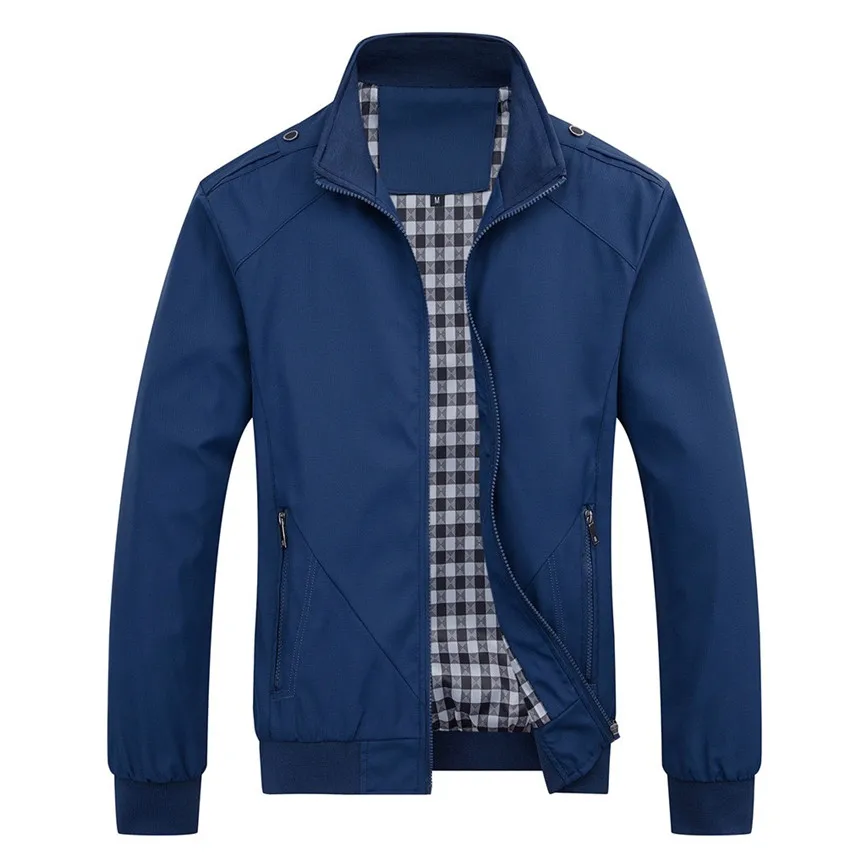 Мужская куртка бомбер с длинным рукавом на осень и зиму повседневная чистого