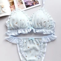 japanese young girls wire free ultra thin bra thong set super hot cute lolita sweet sexy bra and panty sets for women underwear