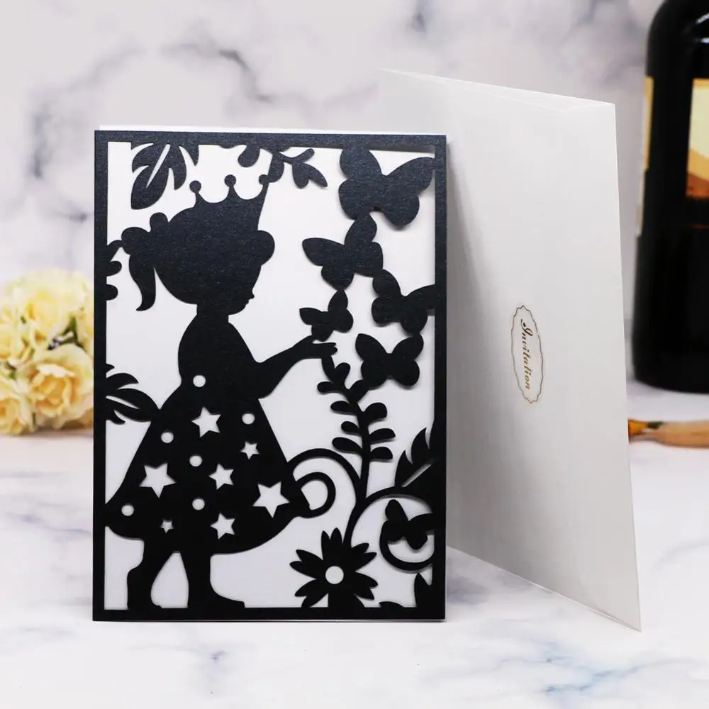 35 шт./лот для маленьких девочек на день рождения свадьбу пригласительные