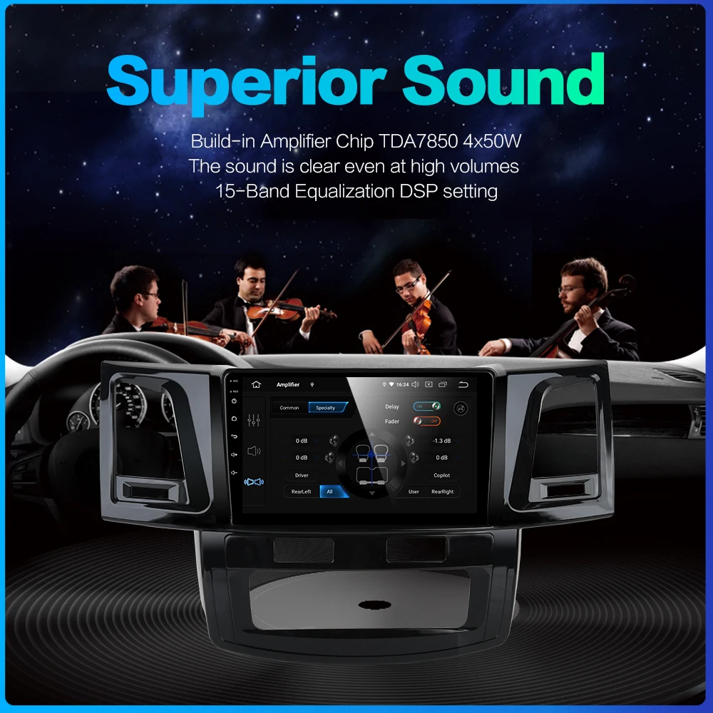 Car Radio 1 Din Player Android 9.0 for Toyota Fortuner 2007-2014 Multimedia Auto AC GPS DSP HDMI output 1080P Video WIFI BT RDS |