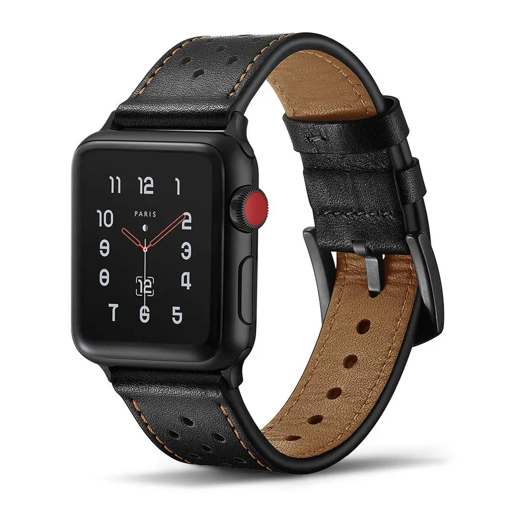 

Leather strap for Apple watch 6 band 44mm 40mm 42mm 38mm First layer Cowhide belt correas bracelet iWatch series 3 4 5 se 6 Band