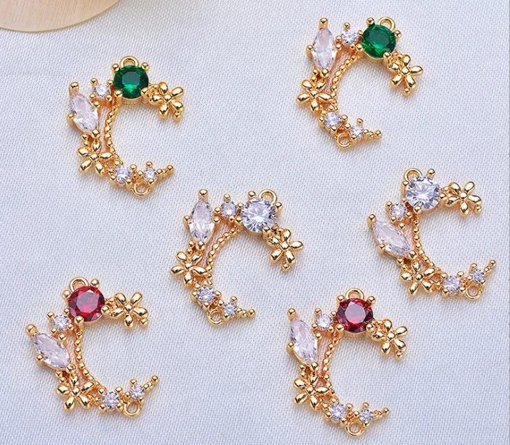 

20pcs 18mm Gold Color Copper Material Moon Shape Charms Pendants for Fashion Jewelry Making DIY Handmade Craft
