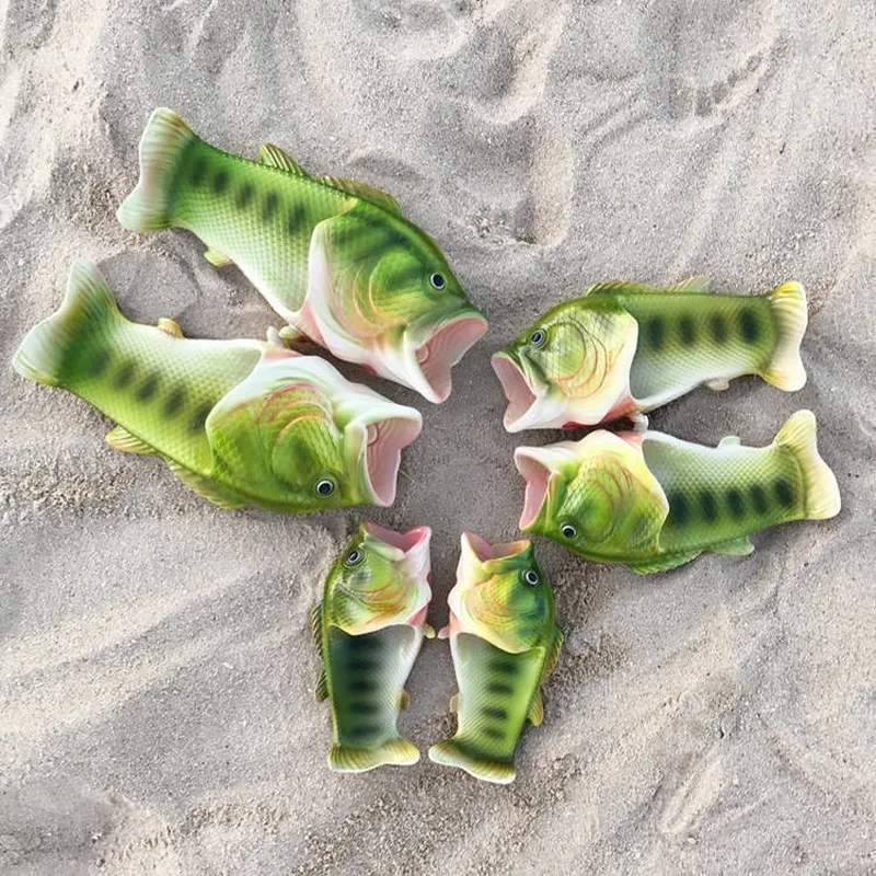 

Funny Slippers Man Footwear Family House Shoes Men Large Size 33-47 Summer Beach Slippers Boys Unisex Fish Slippers Men 2020