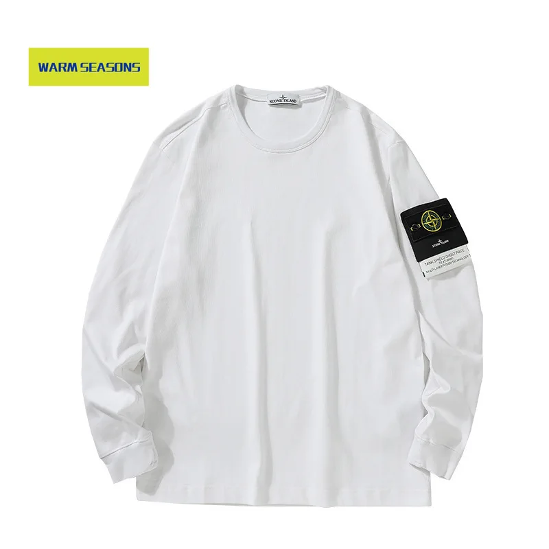 

European and American Fashionable Stone Long-Sleeved T-shirt Men's Cotton Inner Top Couple's Autumn Sweater Bottoming Shirt