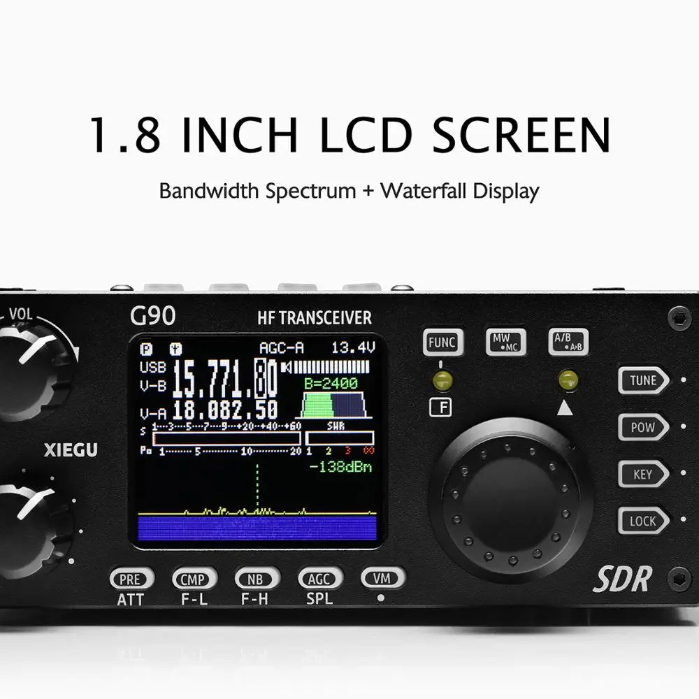 XIEGU G90 QRP КВ трансивер 20 Вт SSB CW AM FM Любительское радио 0,5-30 МГц SDR структура со встроенным Авто антенным тюнером GSOC