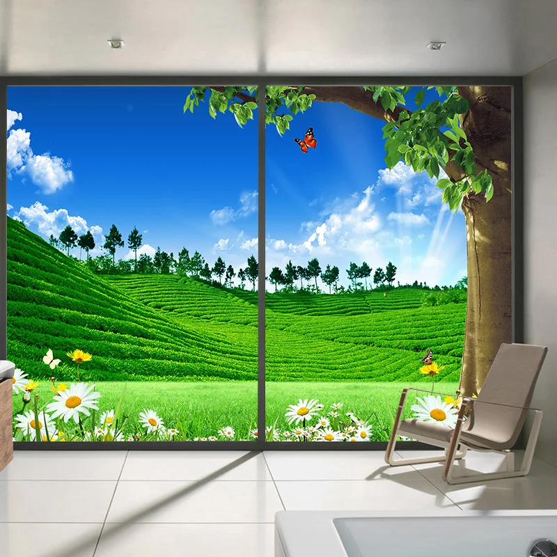 

Custom home window stickers opaque glass stickers decorative balcony sliding door bathroom cellophane film