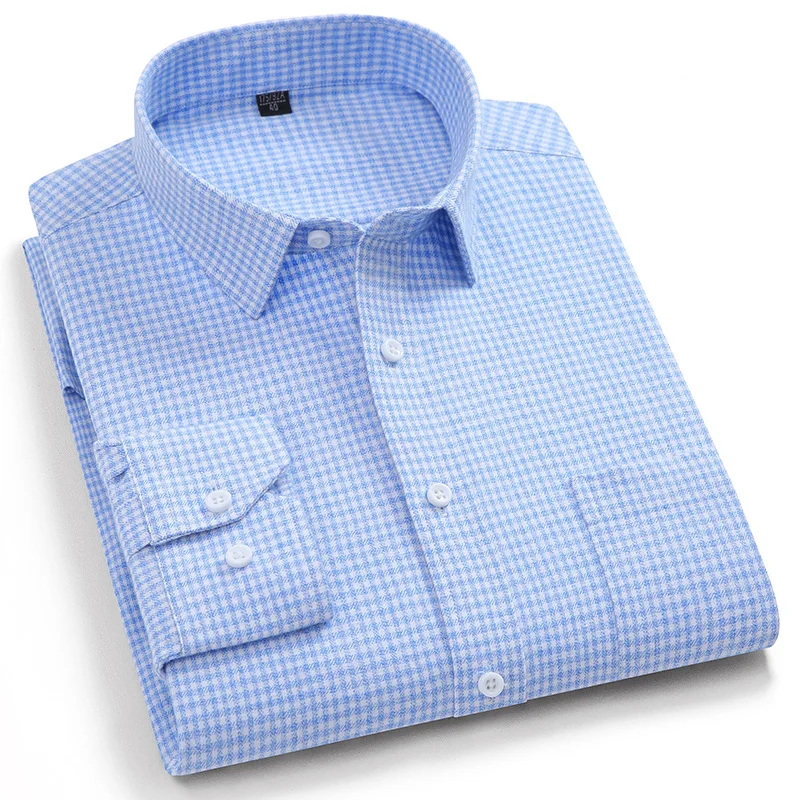 Рубашка Мужская Фланелевая с длинным рукавом в клетку|Повседневные рубашки| |