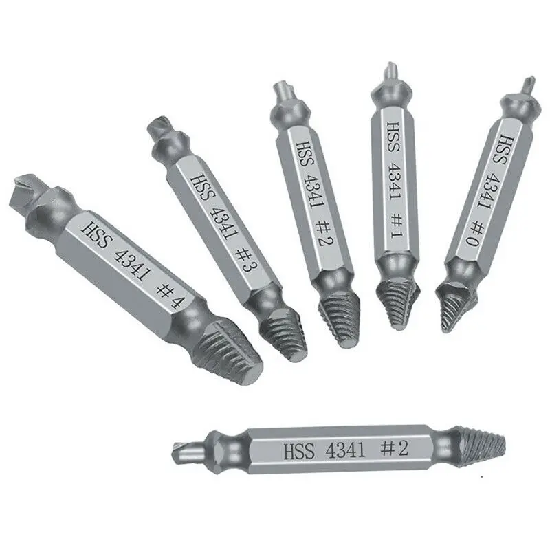 

6pcs Screw Extractor Damaged Easy Out Drill Bits Set Guide Stud Remover