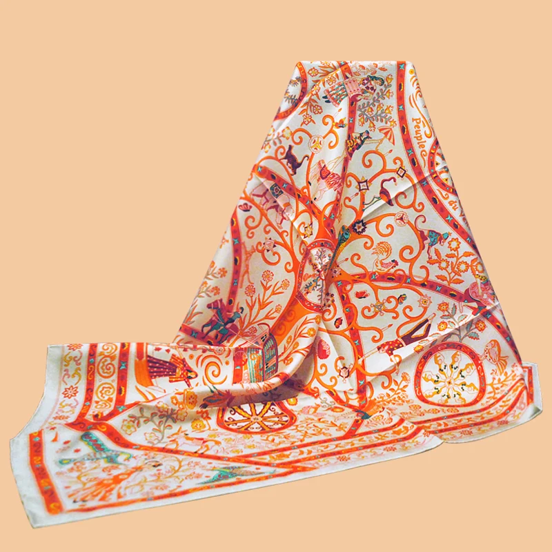 HuaJun 2 магазина | Ослепительный квадратный шарф из шелка 90 дюймов саржевый для