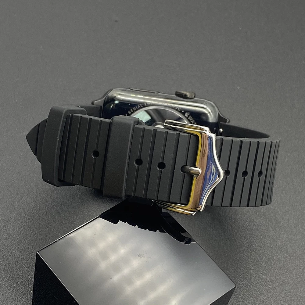 Ремешок резиновый черный/зеленый для Apple Watch iWatch Series 7/SE/6/5/4/3/2 |