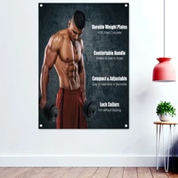 bodybuilder hand lifting dumbbell wallpaper banners flags wall hanging gym decor sport exercise motivational poster tapestry