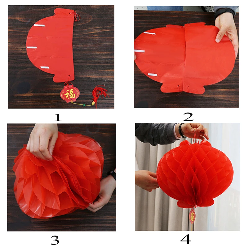

6pcs New Year 2020 Paper Lantern Chinese Festival Red Lantern Pendant Decor