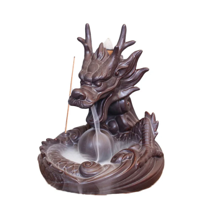 Фот челнока обратного Ладан горелки Дракон Керамика украшения для домашнего