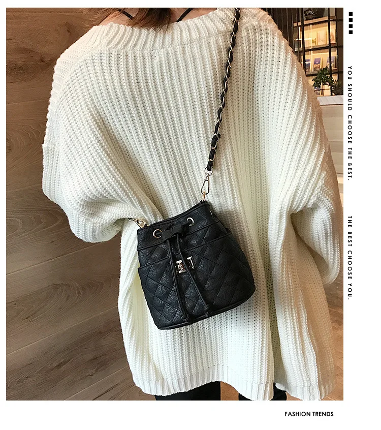 Модная дизайнерская роскошная женская мини сумка-ведро стеганая дамская сумочка