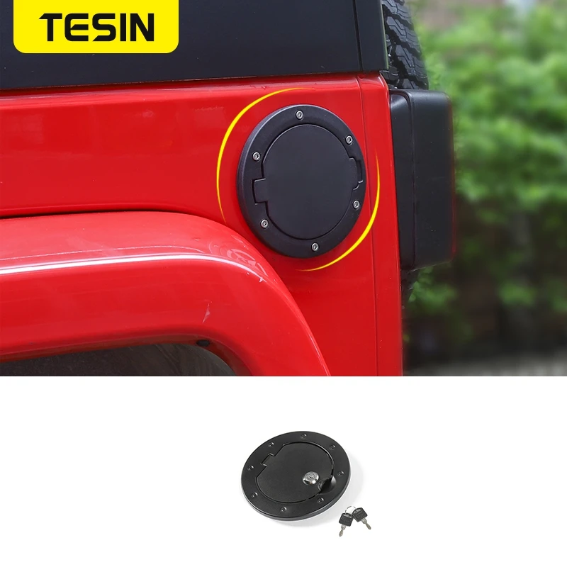 

TESIN Tank Covers for Jeep Wrangler JK Car Oil Fuel Tank Cap With Key Lock Cover for Jeep Wrangler JK 2007-2017 Car Accessories