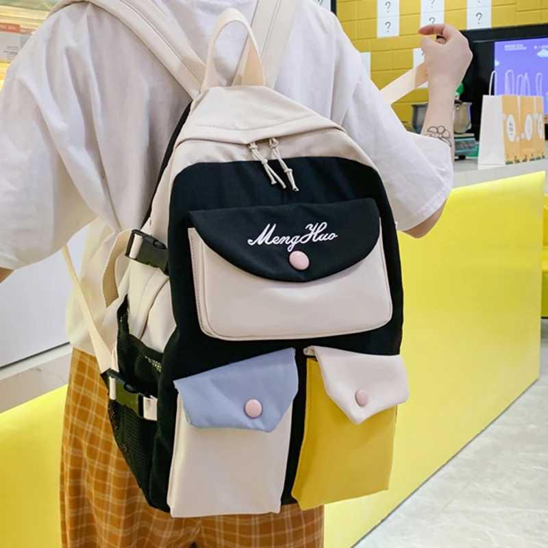 

Рюкзак женский нейлоновый, вместительный, с прострочкой