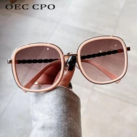 oec cpo fashion square sunglasses women oversized metal vintage sun glasses ladies shades retro multicolor eyewear uv400 o1168
