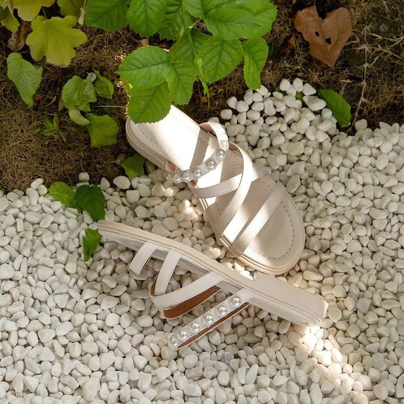 

Shoes Med Woman's Slippers Square heel Slides String Bead Fashion 2021 Block Soft Luxury Hoof Heels Rubber PU Shoes Women Slipp