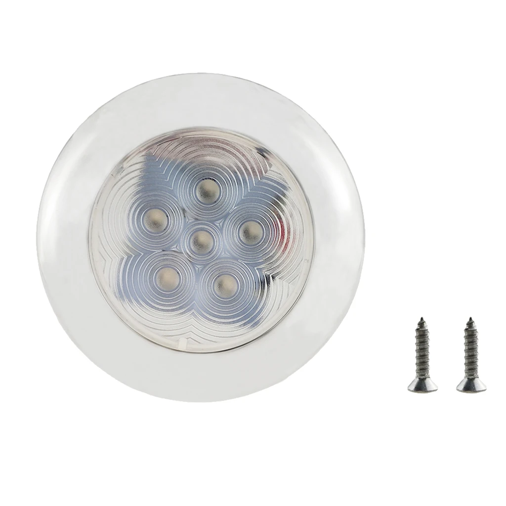 

12v Stainless Steel 6 LED Ceiling Light Flush For Yacht/Caravan/Trailer 3.7"