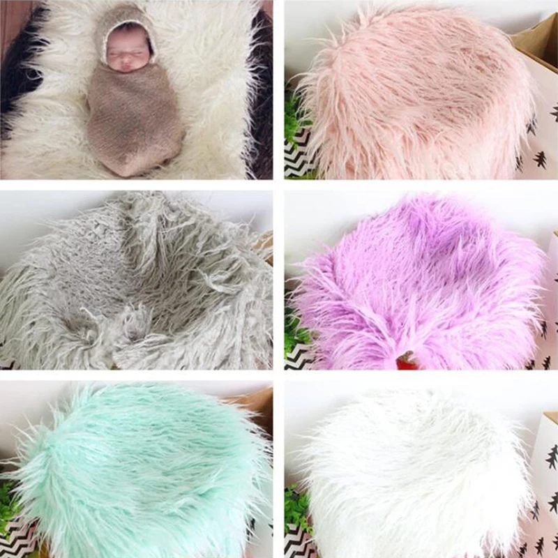 

Newborn Photography Props Soft Baby Fur Blankets Faux Fur Background Blankets Cute Infant Kids Towel