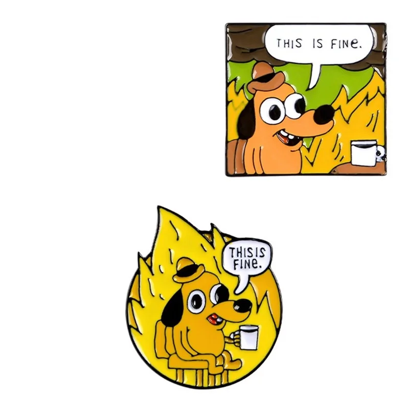 Это прекрасно эмаль на булавке заказ Пёс из мультфильма Броши рубашка сумка