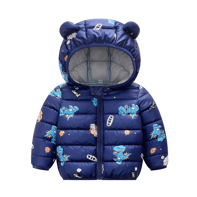 Детская одежда осенне-зимняя пуховая стеганая куртка теплое пальто с капюшоном
