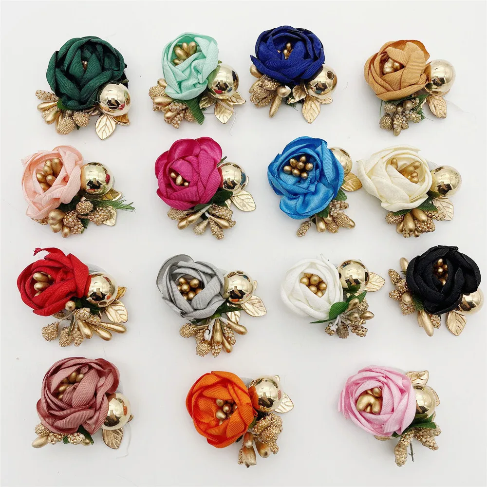 

50PCS 3D Artificial Flower Home Party Decoration DIY Headband Hairbands Hair Wedding Hair Accessories for Women