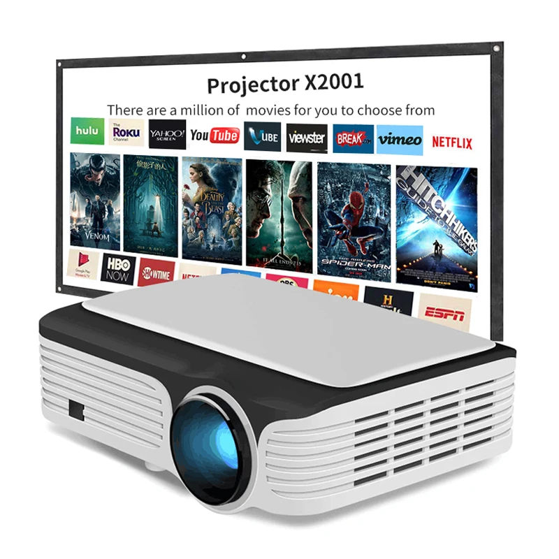 Умный домашний мультимедийный проектор Android Wi Fi 1080P HD светодиодный LCD портативный