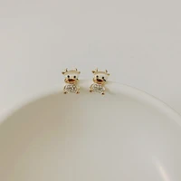 2020 new fashion womens earrings lovely delicate animal chinese zodiac cow earrings for women party girl jewelry gift wholesale