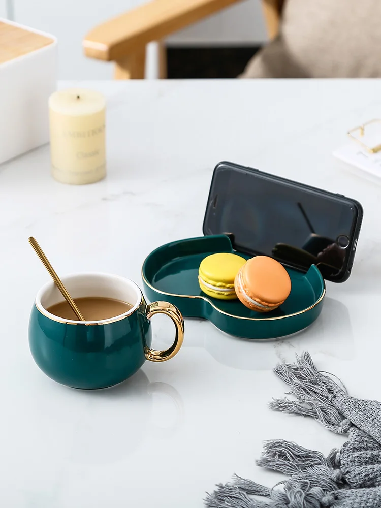 Фарфоровая Европейская кофейная чашка в комплекте роскошная маленькая чайная из