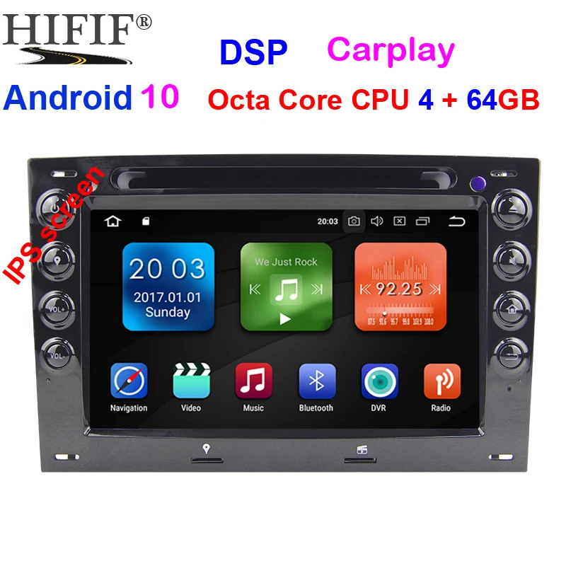 

IPS 7'' 4GB RAM Octa core Android 10.0 Car DVD Radio Player for Renault Megane 2 ii 2006 2007 2008 2009 2010 with BT Wifi GPS