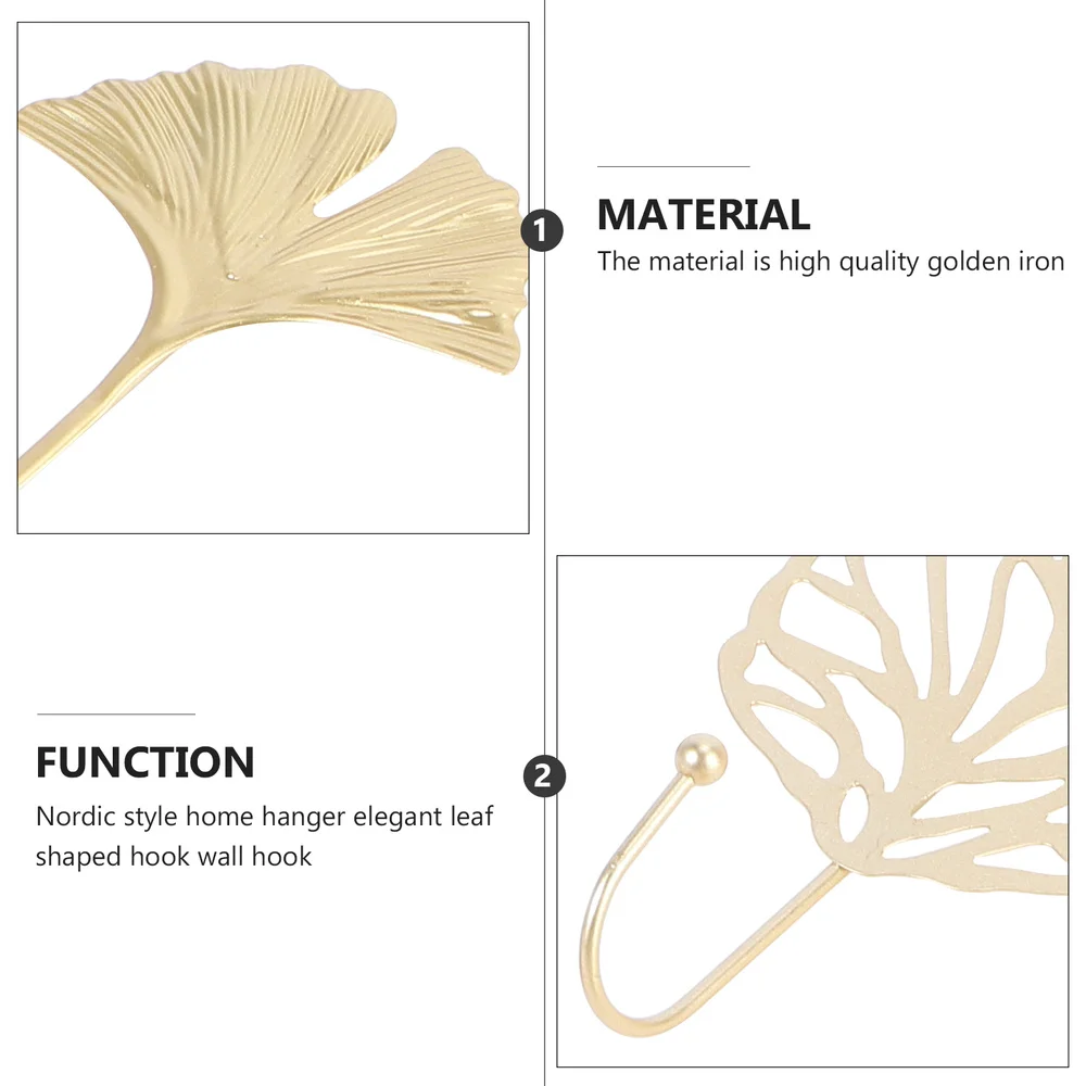 

5Pcs Wall mounted Hooks Bathroom Hooks Home Iron Hooks (Golden, Random Style)