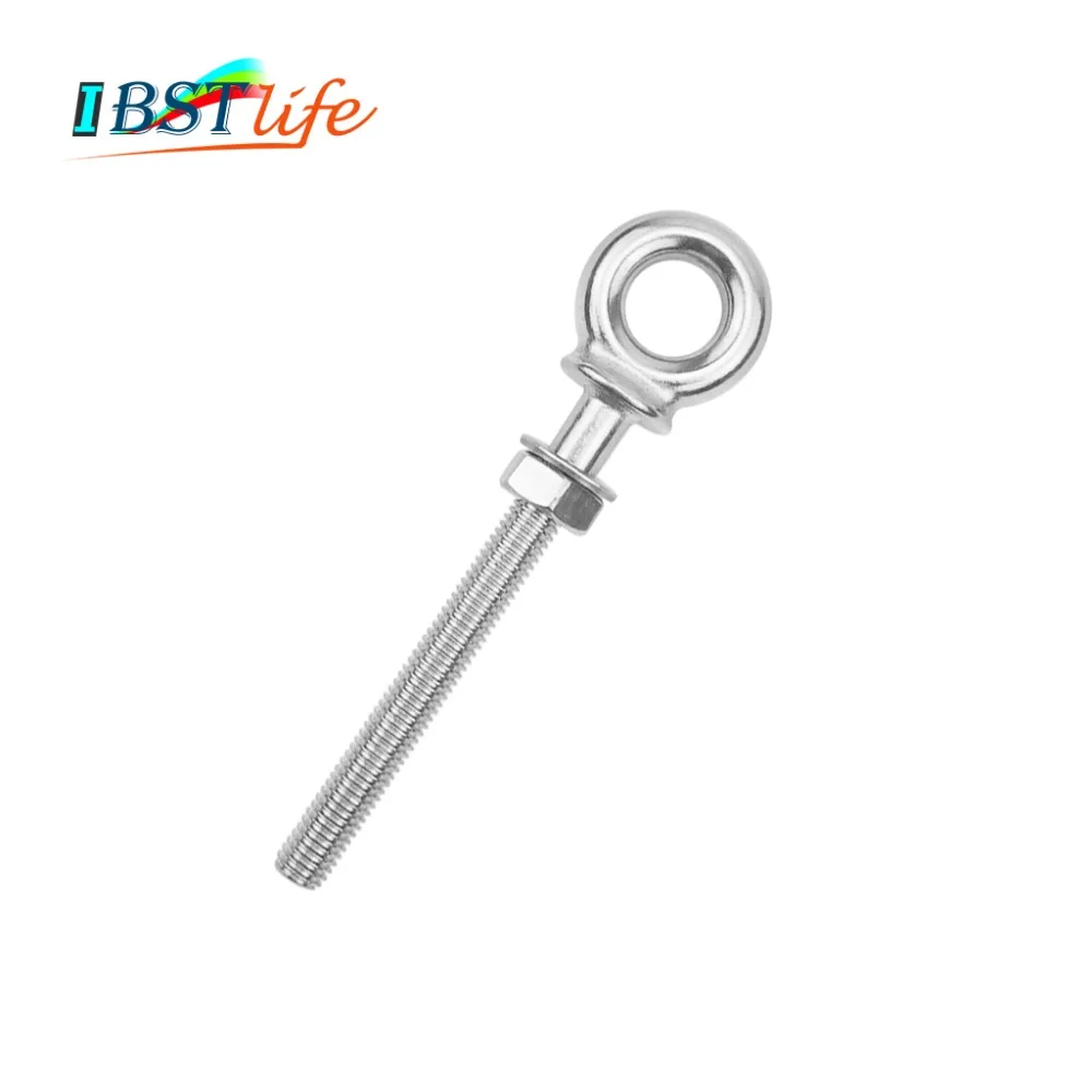 

M10*100mm Marine Grade 316 stainless steel longer Lifting Eye Bolts lift eye bolt Screws Ring Loop Hole for Cable Rope