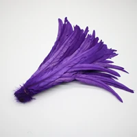 beautiful 100pcs 30 35cm dyeing purple rooster feathers clothing wedding diy decoration accessories feathers for crafts plume