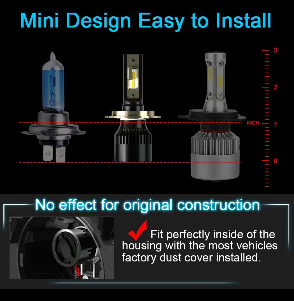Roadsun H4 H7 светодиодный автомобильные лампы CSP H1 H11/H8 H3 9005/HB3 9006/HB4 Hir2 12V 24V 72W фары для 12000LM 6000 К авто лампы турбо фонарь светодиодный Voiture