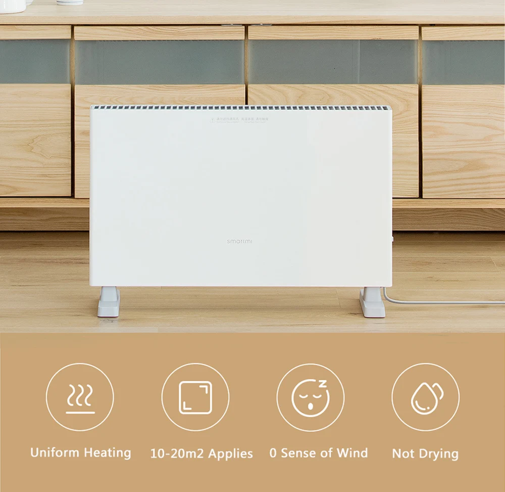 Электрический обогреватель Xiaomi Smartmi с конвекцией и нагревом, с питанием от энергии, без индукции, бесшумный, двойная защита безопасности для дома, теплый