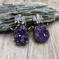 bronzing plated indian tribal amethysts crystal quartz vintage necklace pendants for bohemia jewelry making my210526