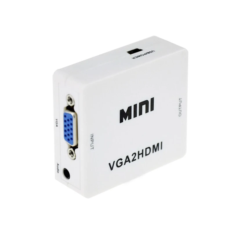 Портативный мини преобразователь VGA в HDMI видеоприставка аудиоадаптер 1080P для