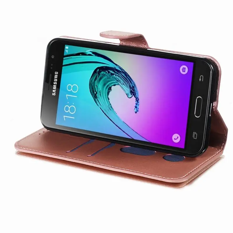 Легкий Чехол бумажник из искусственной кожи для Samsung Galaxy J3 2016 J310 чехол с магнитной
