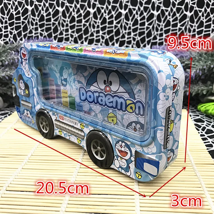 6 шт./компл. Kawaii мультфильм Doraemon Человек-паук автомобиль металлическая карандашница с карандашом линейка точилка для детей подарок на день рождения школьные канцелярские принадлежности