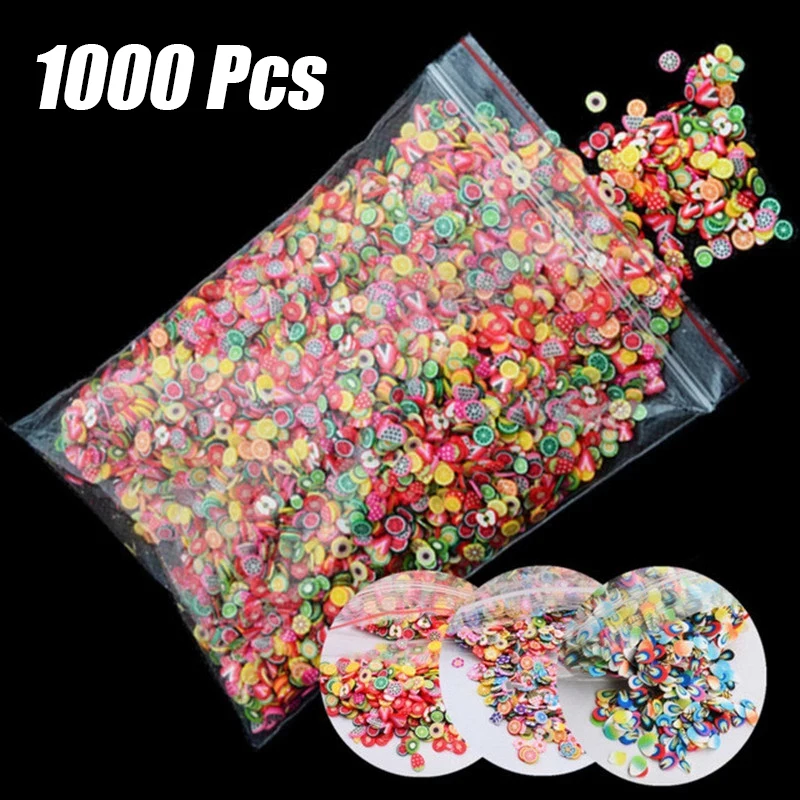 

1000pcs Slime Additives Fruit Slices For Nail Art Charm Filler Avocado For diy Slime Accessories Lizun Supplies Decoration Toy