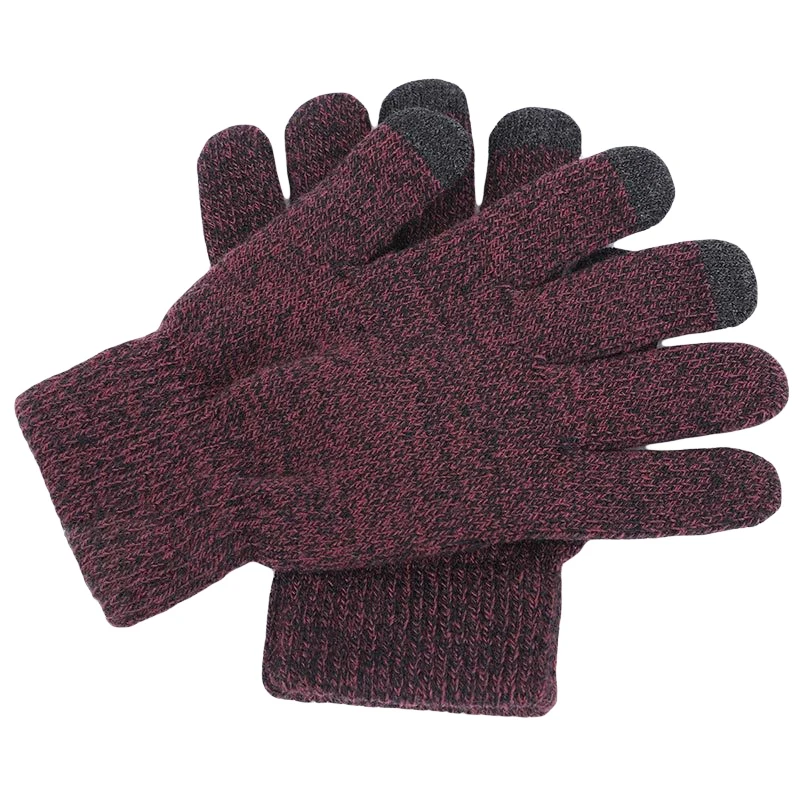 Мужские и женские зимние вязаные перчатки полный палец теплые Утолщенные с