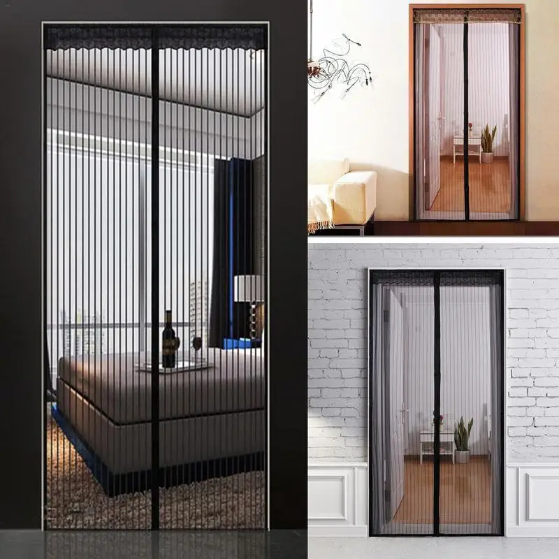 

90*210cm/100*230cm High-grade Simple Magnetic Soft Curtain Spring Summer Anti Mosquito Screen Denser Net Door Window Curtain