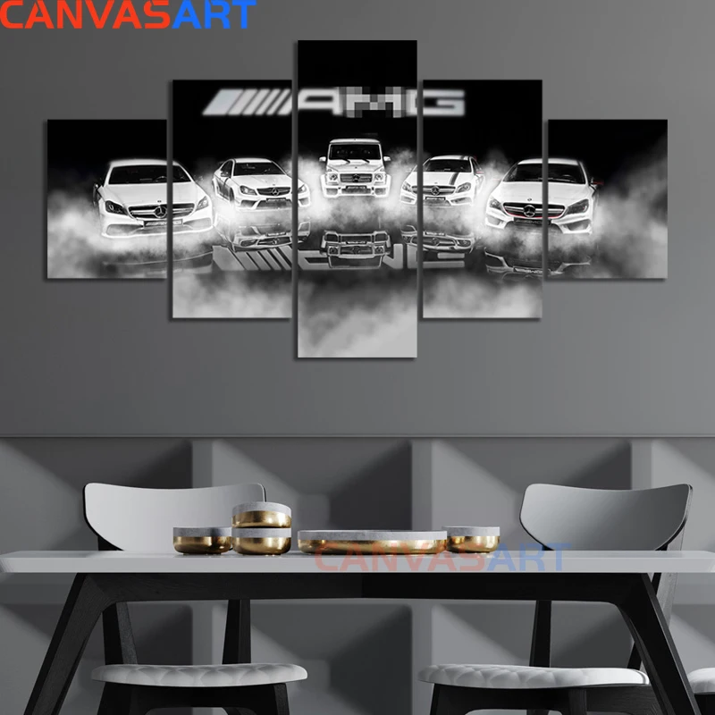 Картины на холсте 5 шт. Mercedes Benz Racing пять спортивных настенных картин для гостиной